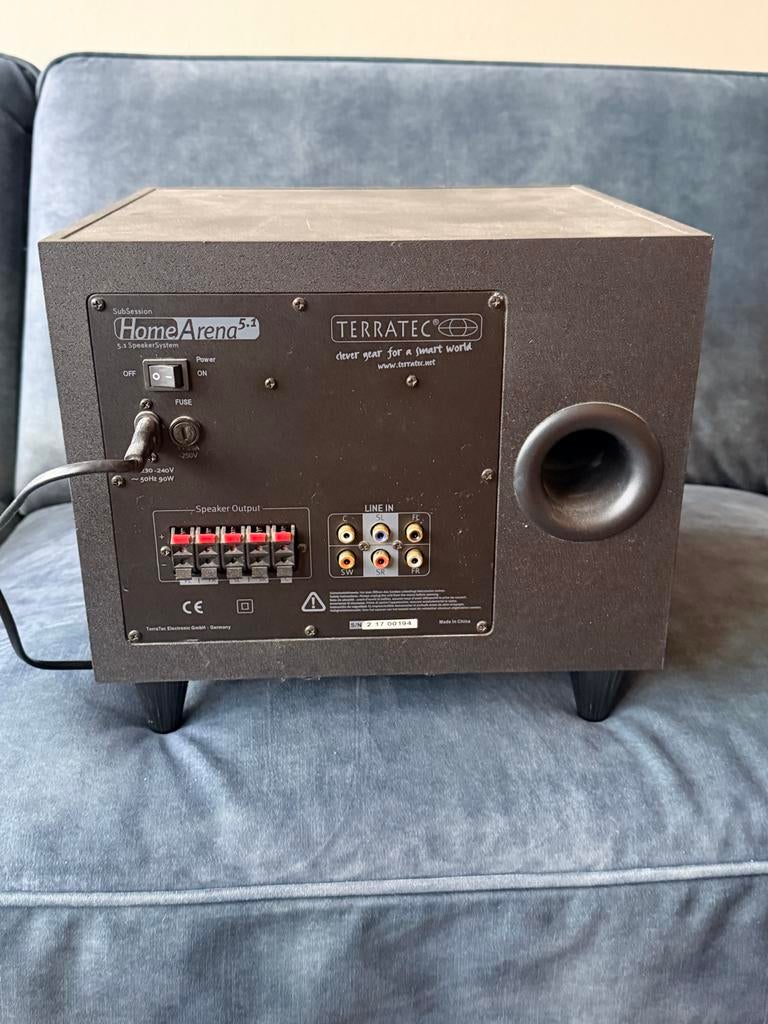 Terratec Home Arena 5.1 Subwoofer met Afstandsbediening, Audio, Tv en Foto, Luidsprekers, Ophalen, Gebruikt, Subwoofer, Overige merken