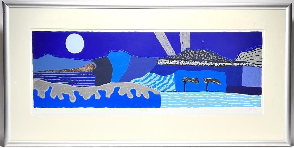 41. Zeefdruk, Ronald Boonacker- "Aruba", begin 21e eeuw, Antiek en Kunst, Kunst | Litho's en Zeefdrukken, Ophalen of Verzenden