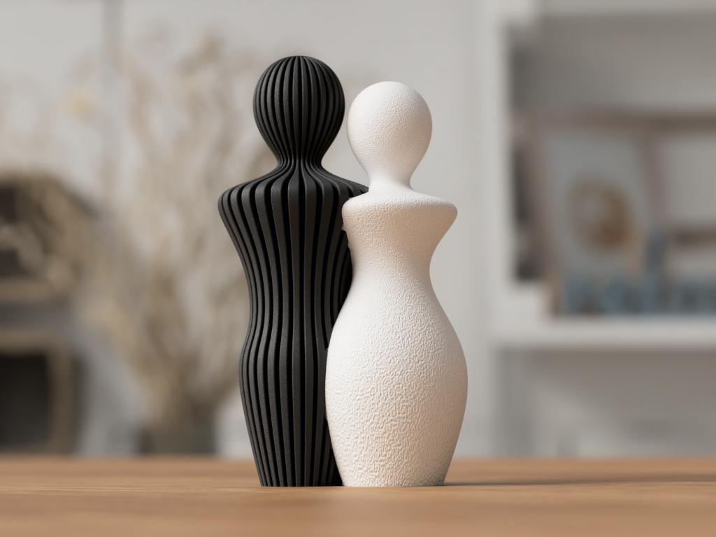 Beeld Koppel Man en Vrouw - Minimalistisch Design  - 14 cm, Ophalen of Verzenden