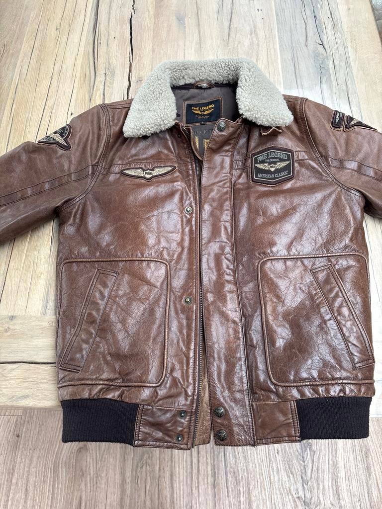 PME Legend Leren Jas - Bruin - Maat M, Ophalen of Verzenden, Zo goed als nieuw, Maat 48/50 (M), Bruin