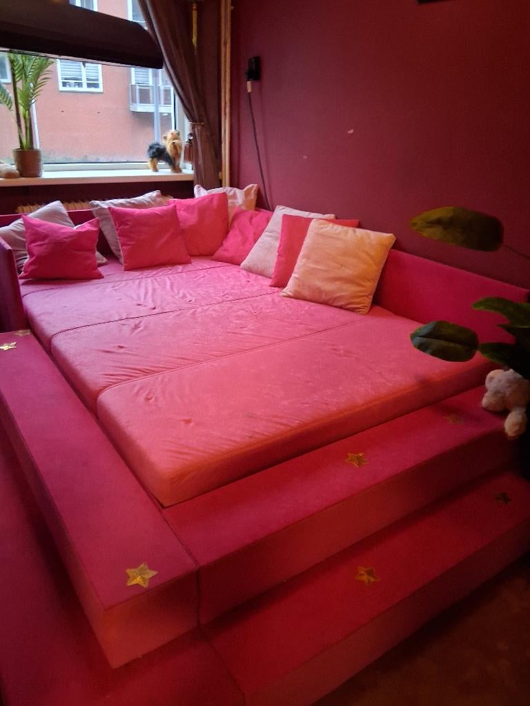 Appart bed, Ophalen, Tweepersoons, Hout, 140 cm