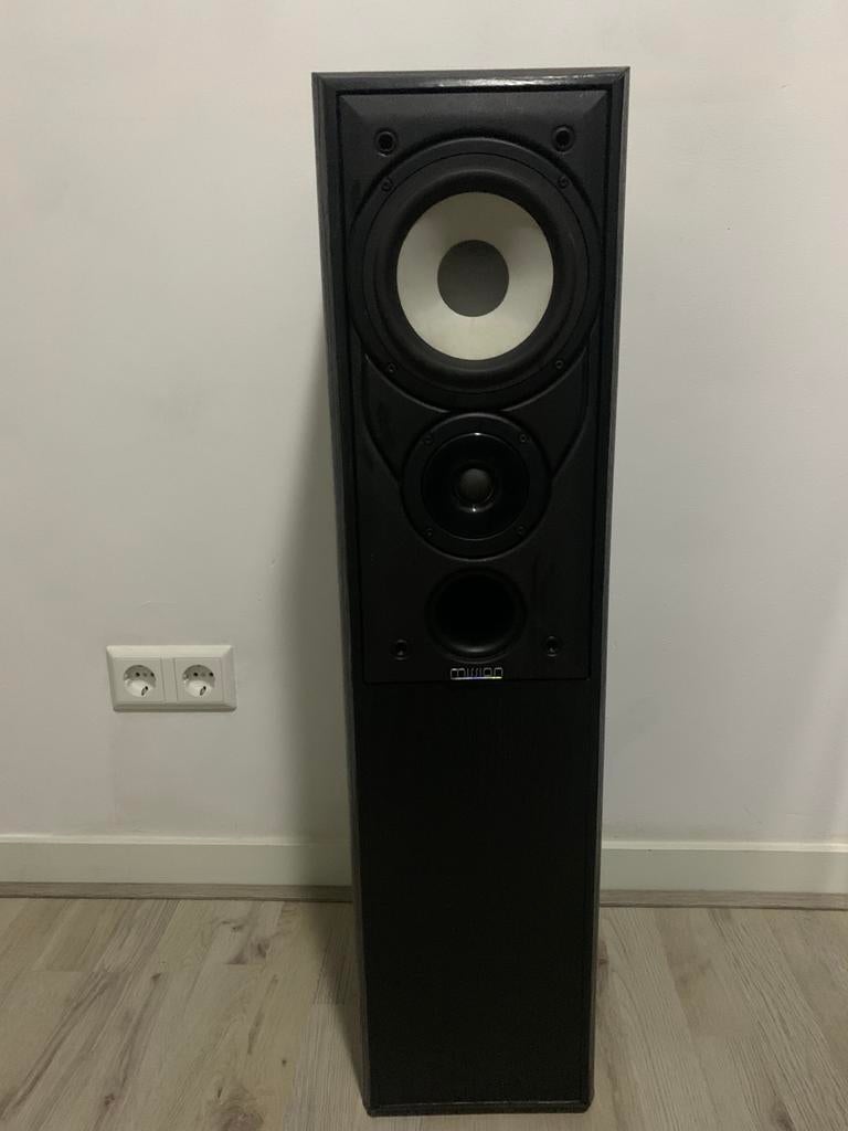 Mission Vloerstaande Luidspreker - 85cm hoogte,, Gebruikt, 60 tot 120 watt, Front, Rear of Stereo speakers, Ophalen