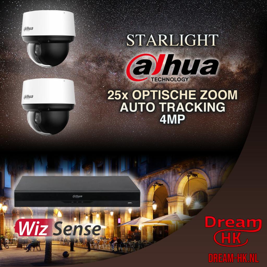 4MP Dahua IP PoE set/NVR + 2x PTZ camera(Auto Tracking), Ophalen of Verzenden, Nieuw, Buitencamera