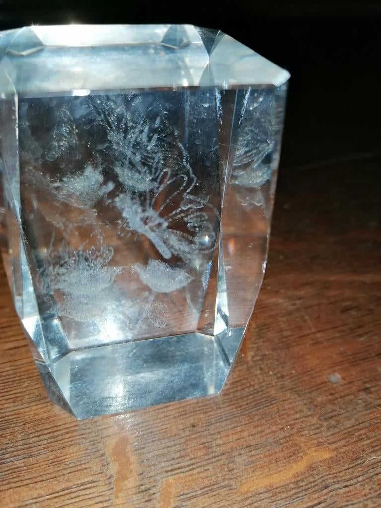 Press papier glazen vierkant met mooie vlinders, Ophalen of Verzenden