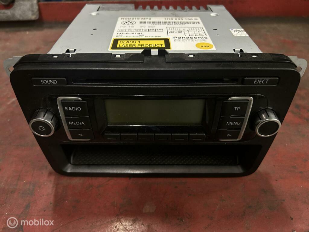 Radio CD speler Volkswagen Golf VI 1.6 ('08-'13) 1K0035156B, Ophalen of Verzenden, Gebruikt