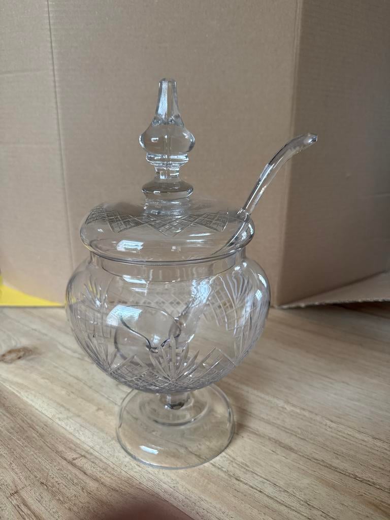 Antieke Kristallen bowl- of punchpot, Antiek en Kunst, Ophalen of Verzenden