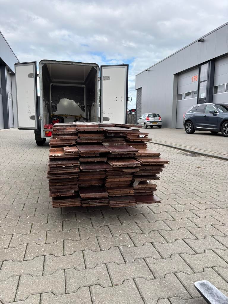 44 m2 massieve Jatoba parketvloer . 18 cm breed 2 cm dik, Gebruikt, 2e hands product, 2e hands product, 2e hands product