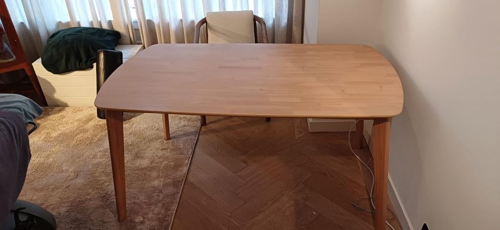 2x Sklum Elba eettafel hout 150x90 – €150 p/st, Huis en Inrichting, Tafels | Eettafels, Ophalen, 100 tot 150 cm, Zo goed als nieuw