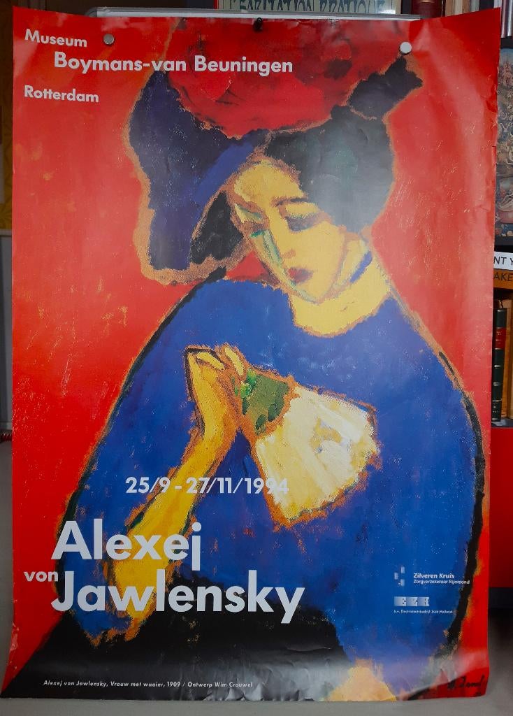 Originele poster Wim Crouwel Alexej von Jawlensky Boymans, Ophalen of Verzenden, A1 t/m A3, Reclame, Rechthoekig Staand
