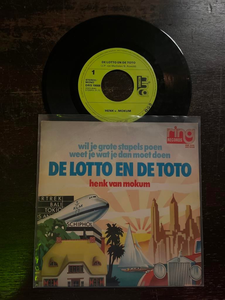 Henk v. Mokum - De Lotto en de Toto Single, 7 inch, Single, Ophalen of Verzenden, Zo goed als nieuw