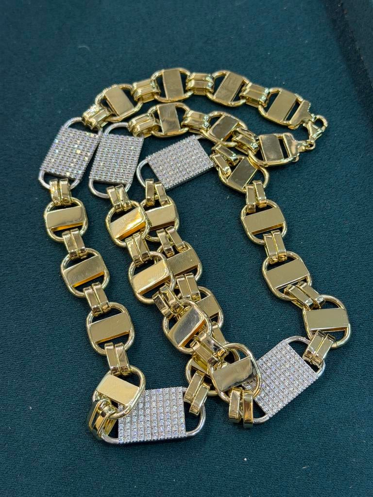 14KT Goud - 100.98 Gram - Ketting - PLATTE MAGNUM, Sieraden, Tassen en Uiterlijk, Kettingen, Ophalen, Nieuw, Goud