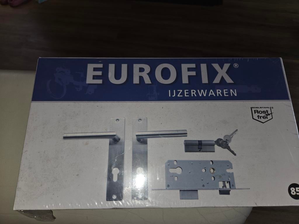 Eurofix Deurbeslag Set - Nieuw in Verpakking, Doe-het-zelf en Verbouw, Hang- en Sluitwerk, Ophalen of Verzenden, Nieuw, Rvs, Slot