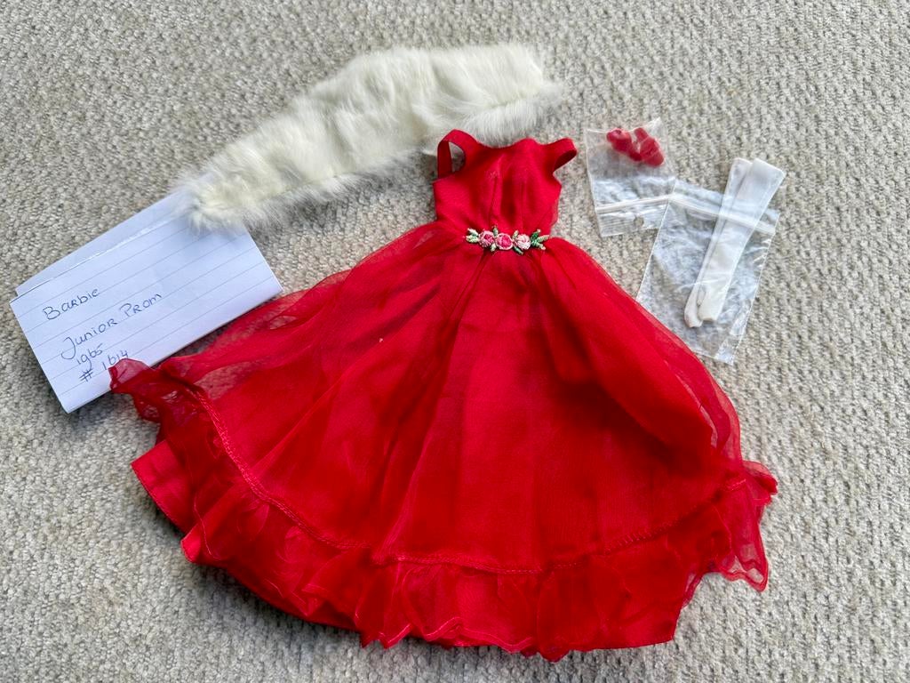 Prachtige vintage barbie jurk “Junior Prom” #1614, Ophalen of Verzenden, Gebruikt, Kleertjes