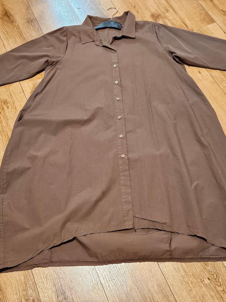 Taupe tuniek-jas Moonshine maat 1 incl verzend, Kleding | Dames, Blouses en Tunieken, Nieuw, Maat 46/48 (XL) of groter, Overige kleuren