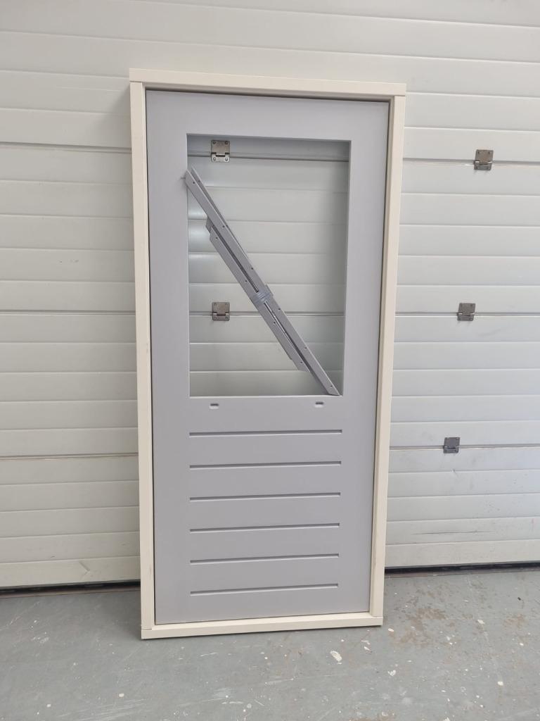 Merbau achter of balkon schuurdeur met kozijn HARDHOUT, 80 tot 100 cm, Nieuw, Ophalen of Verzenden, Buitendeur