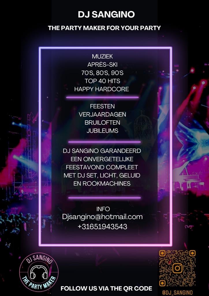 Drive in show Dj Feest Dj jubileum Dj apreski sweet sixteen, Dj