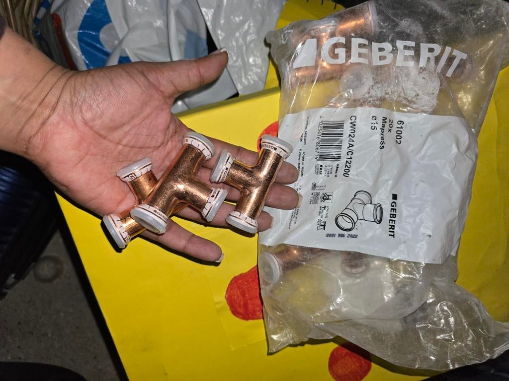 Geberit Mapress Koppelingen 15mm - Nieuw!, Overige materialen, Bochten, Minder dan 20 mm, Nieuw