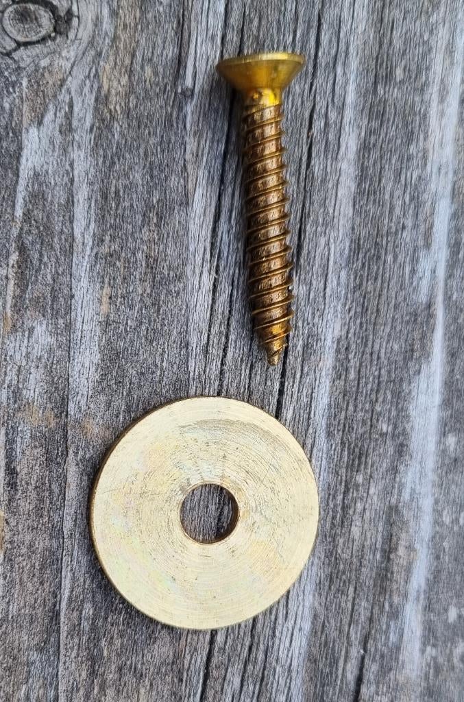 Sluitring Messing / kruiskop schroef messing, Ophalen of Verzenden, Nieuw, Minder dan 50 mm, Schroeven