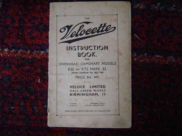 Velocette KSS KTS Mark II 1936 motorcycle  instruction book, Motoren, Handleidingen en Instructieboekjes, Ophalen of Verzenden