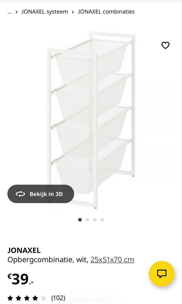 JONAXEL Opbergcombinatie - Wit, 25x51x70 cm, Ophalen, Zo goed als nieuw