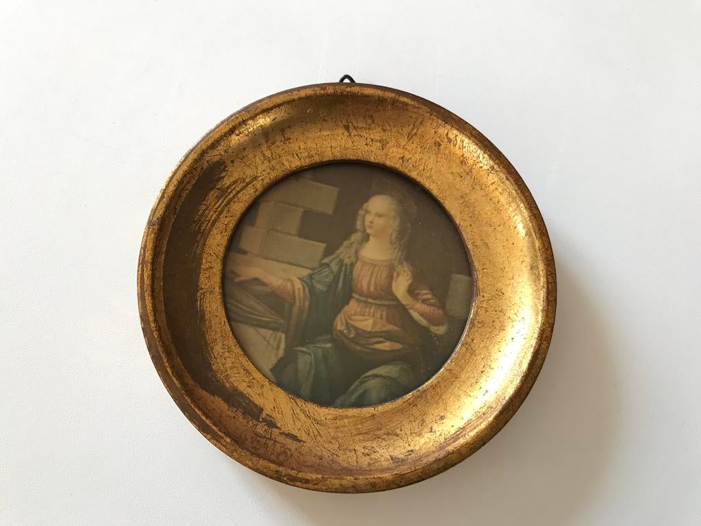 Vintage schilderijtje,madonna, botticelli, Antiek en Kunst, Ophalen of Verzenden