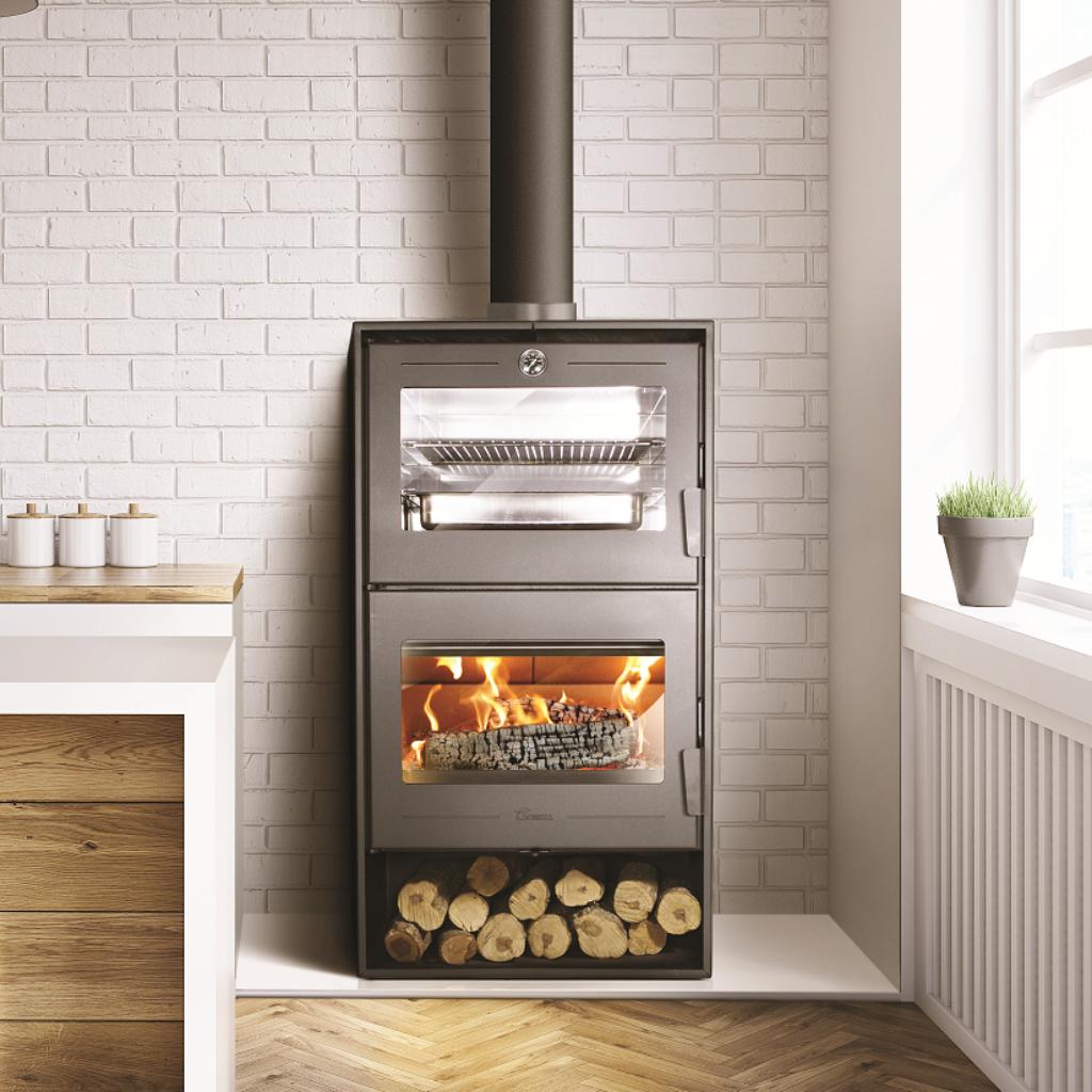 Lacunza Altea houtkachel met oven 5-9 kW, Ophalen, Vrijstaand, Hout, Nieuw