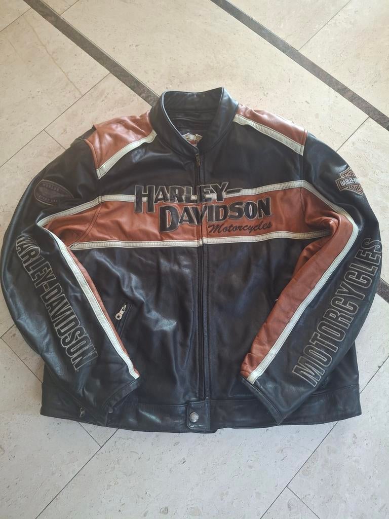 Motorjas Harley Davidson, leer., Kleding | Heren, Ophalen of Verzenden, Overige maten, Zwart