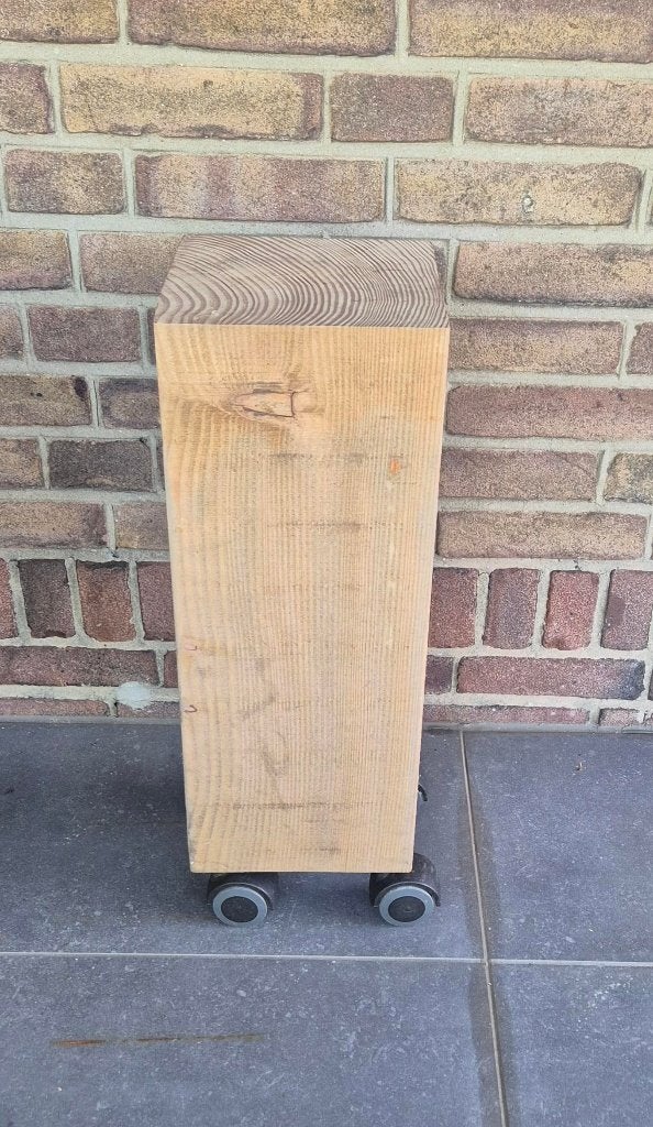 Bijzettafeltje op wielen, Minder dan 55 cm, Gebruikt, Rechthoekig, Hout