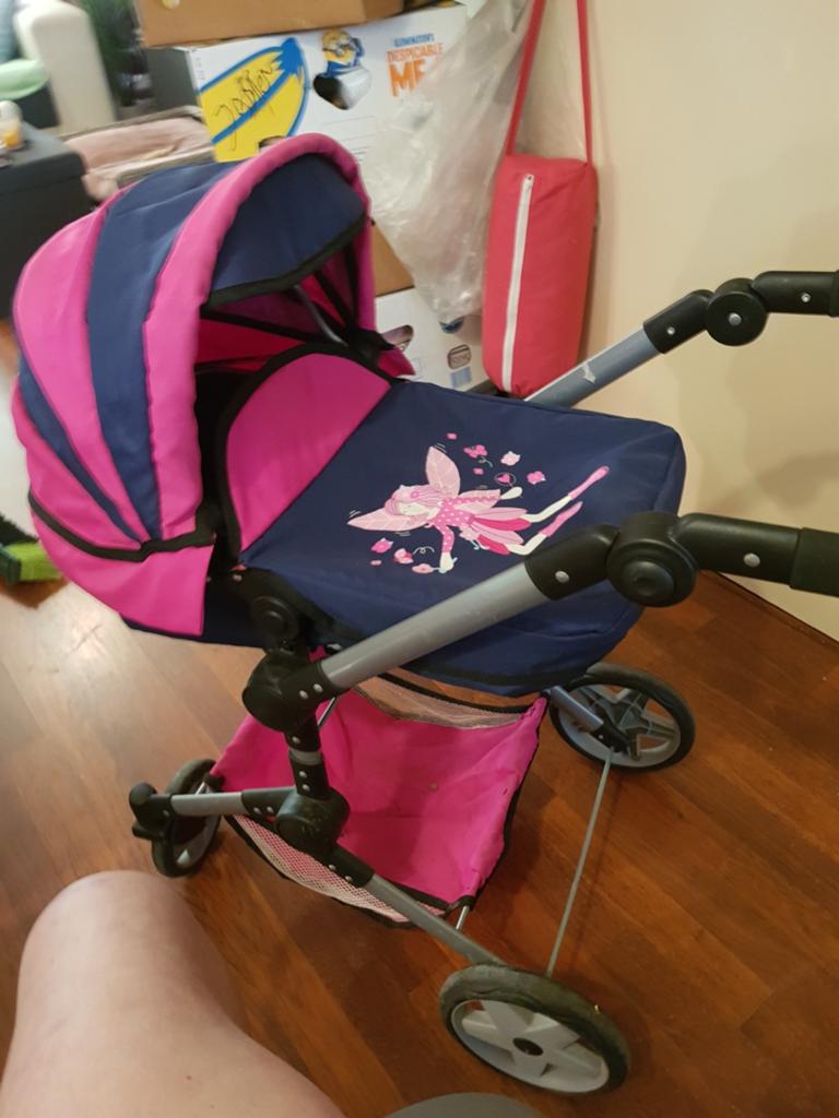 Baby Born poppenwagen XL en accessoires, Ophalen, Zo goed als nieuw, Babypop