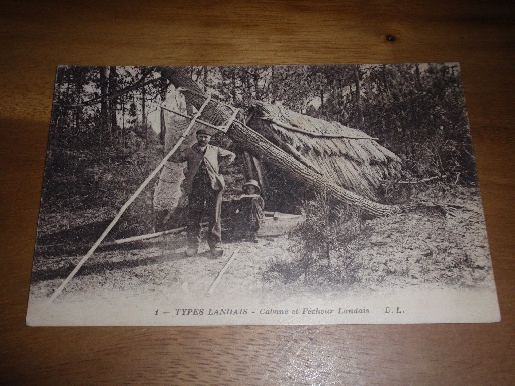 Visser Hut Visserij Landais  Frankrijk Folklore, Verzamelen, Ansichtkaarten | Buitenland, Verzenden, Voor 1920, Ongelopen, Frankrijk