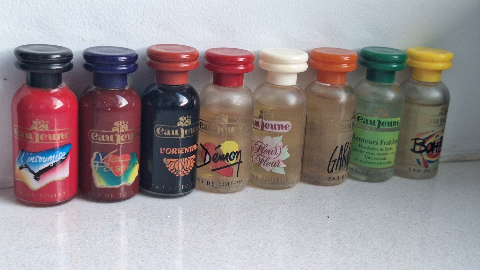Vintage Eau Jeune eau de toilette flesjes - Collectie van 8, Ophalen of Verzenden, Gebruikt