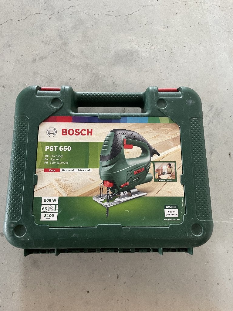 Bosch PST 650 decoupeerzaag met doos, Decoupeerzaag, Ophalen of Verzenden, Zo goed als nieuw, 30 tot 70 mm