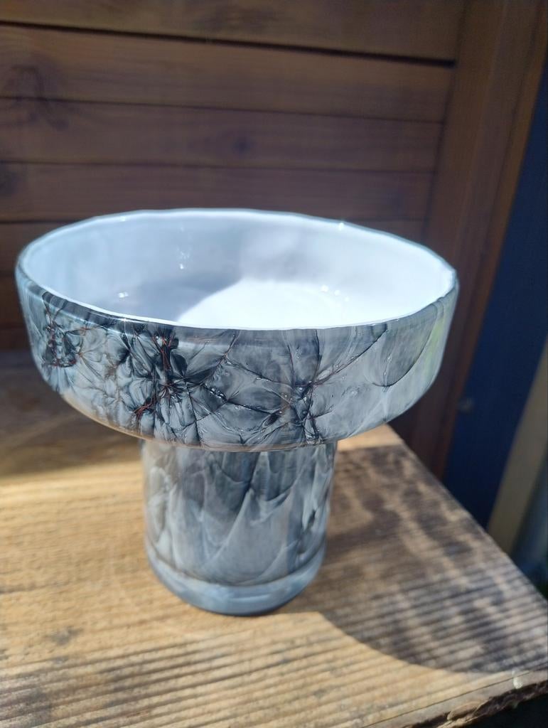Fidrio Evoluon Nero vaas - Mondgeblazen glas - 18 cm, Ophalen of Verzenden