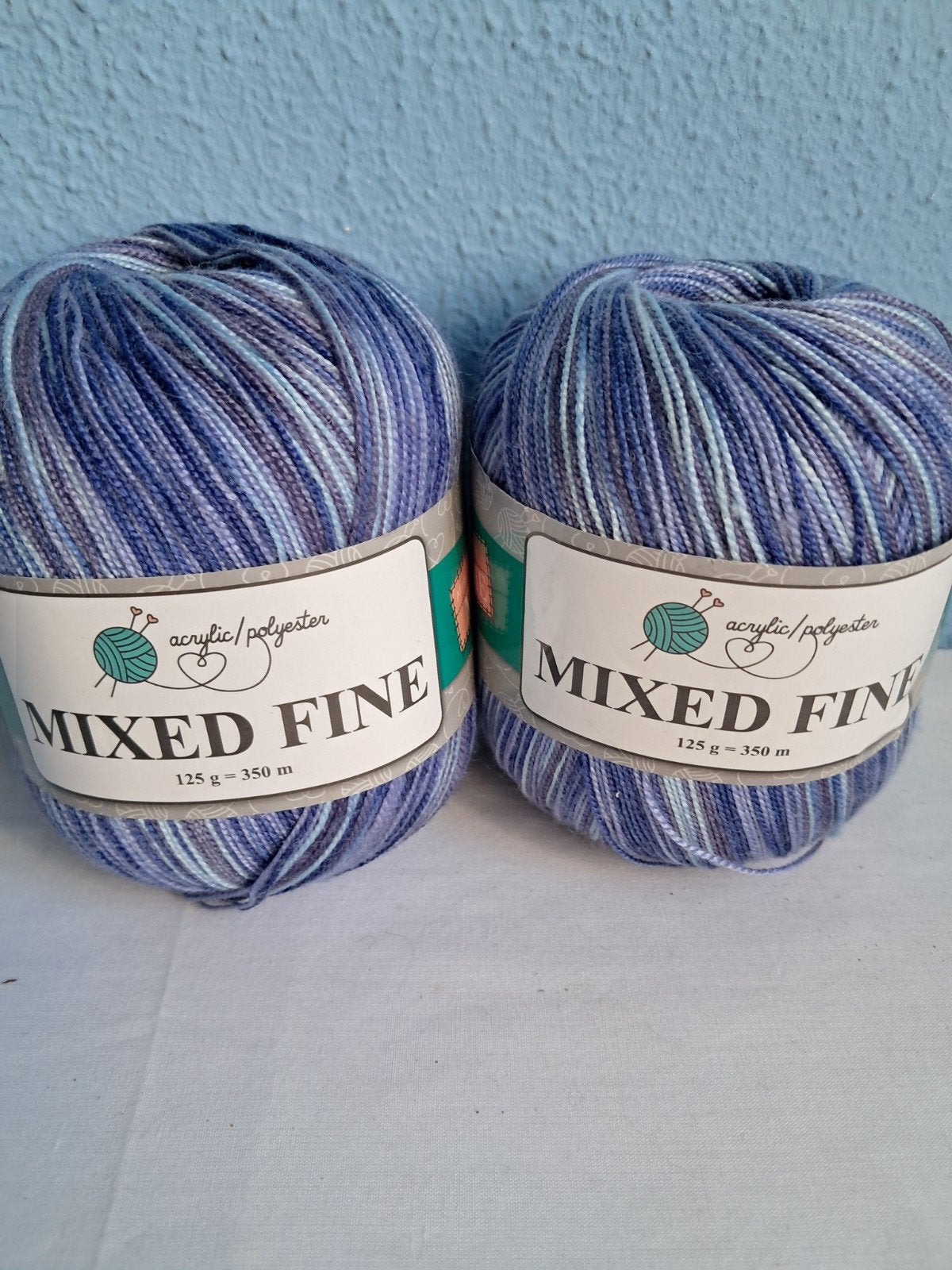 Meerkleurige garen verschillende tinten blauw en paars., Ophalen of Verzenden