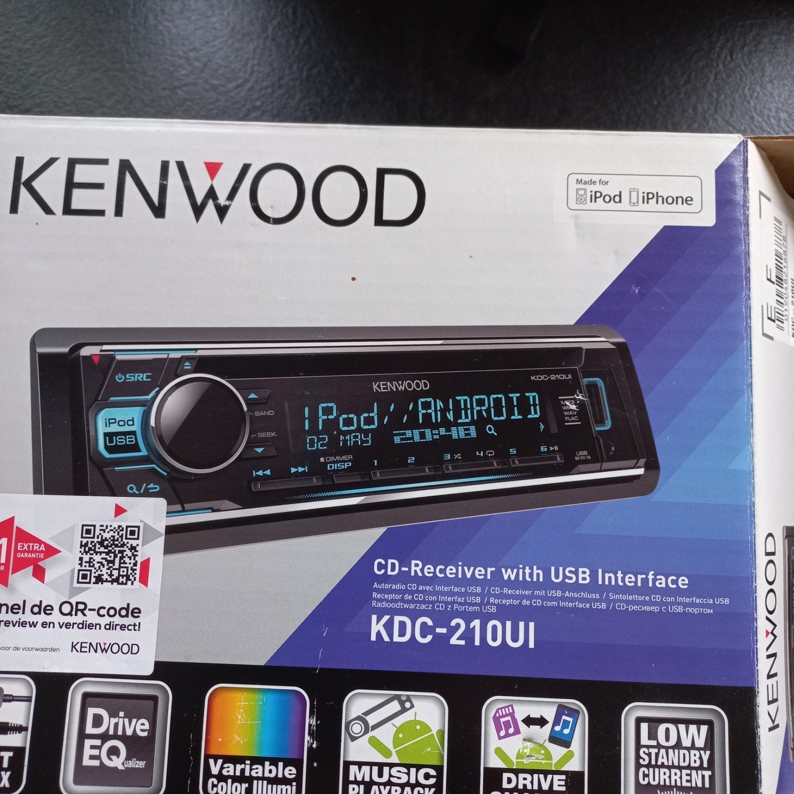 Kenwood KDC-210UI Autoradio met USB en iPod/Android, Ophalen of Verzenden, Gebruikt