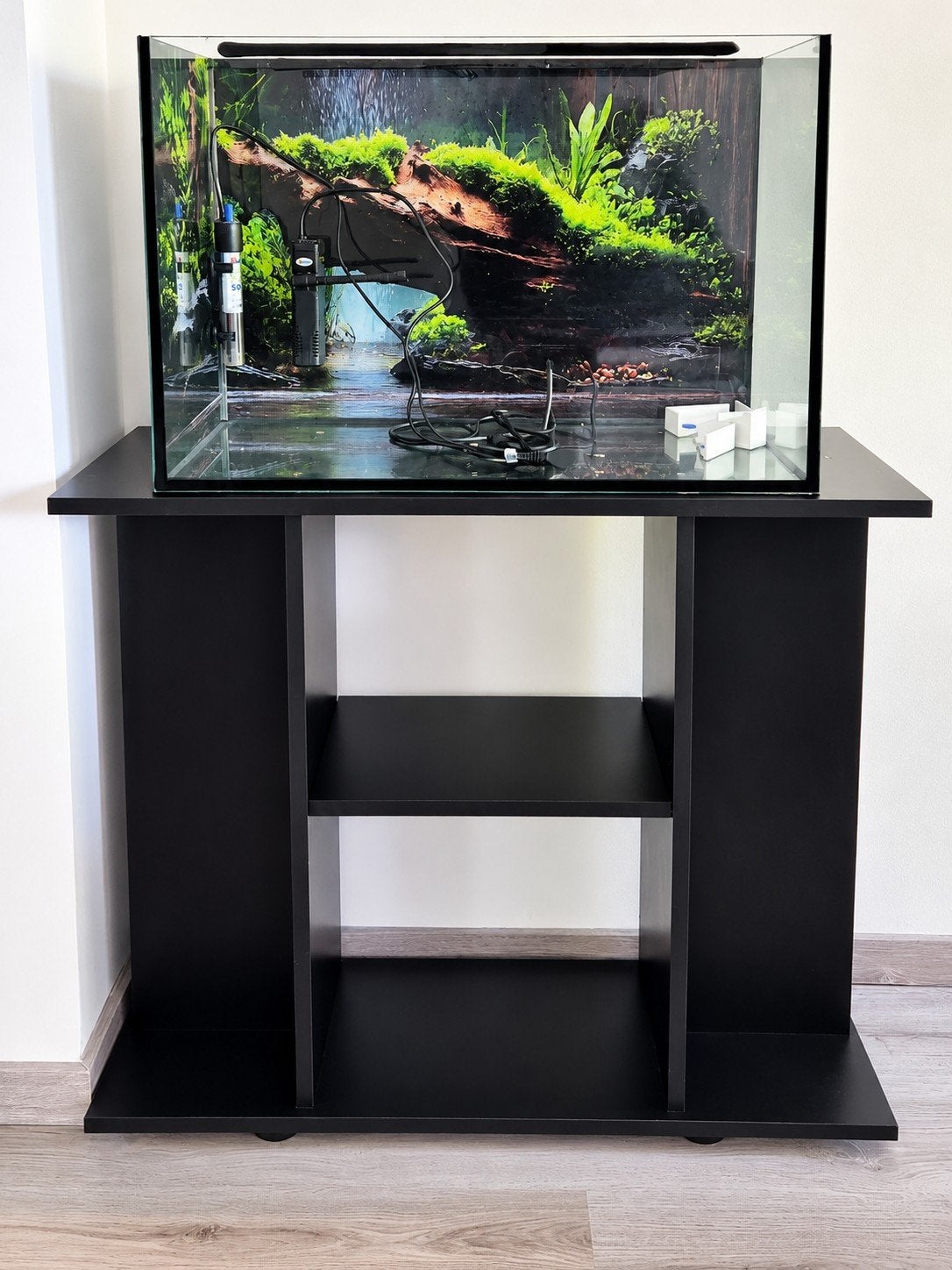 Aquarium compleet met meubel, filter en verwarmingAfmetingen, Dieren en Toebehoren, Ophalen, Gebruikt, Aquariummeubel, Overige merken