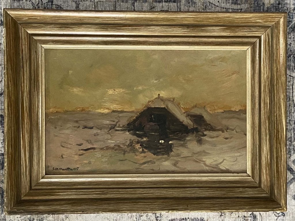 Schilderij G.M. Munthe, Antiek en Kunst, Kunst | Schilderijen | Klassiek, Ophalen of Verzenden