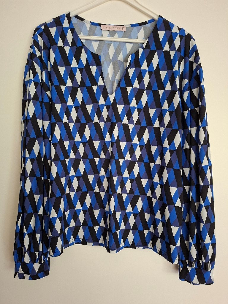 Studio Anneloes blouse met geometrische print (XL), Kleding | Dames, Studio Anneloes, Blauw, Maat 46/48 (XL) of groter, Ophalen of Verzenden