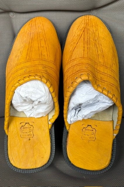 Originele Marokkaanse Leren Babouches / Slippers, Kleding | Dames, Schoenen, Geel, Nieuw, Sandalen of Muiltjes, Ophalen of Verzenden