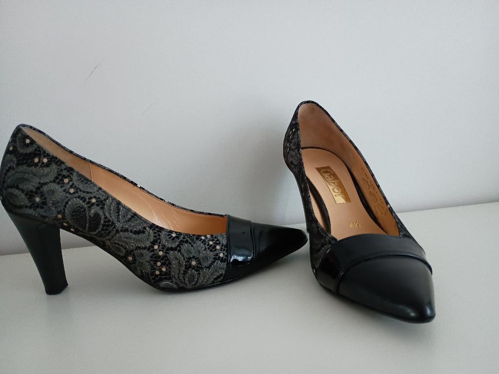 Gabor pumps grijs/zwart maat 4,5 maat 37,5, Pumps, Zwart, Gabor, Ophalen of Verzenden