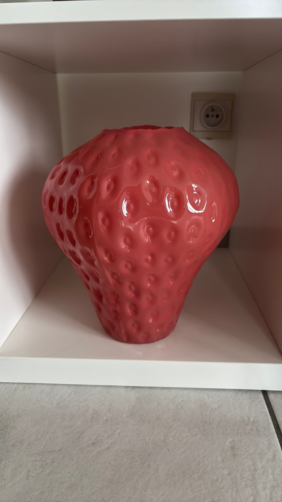Aardbeien vaas, Ophalen, 25 cm, Nieuw, Glas