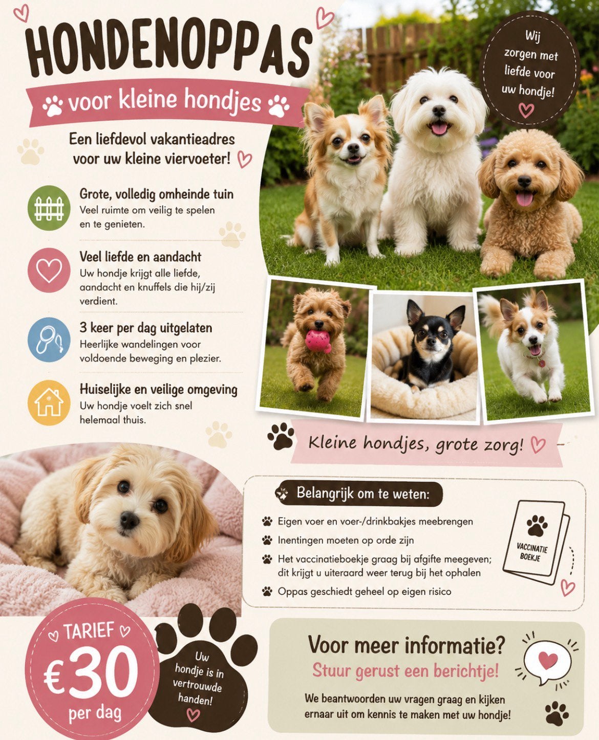 Honden oppas, Ophalen, Gebruikt