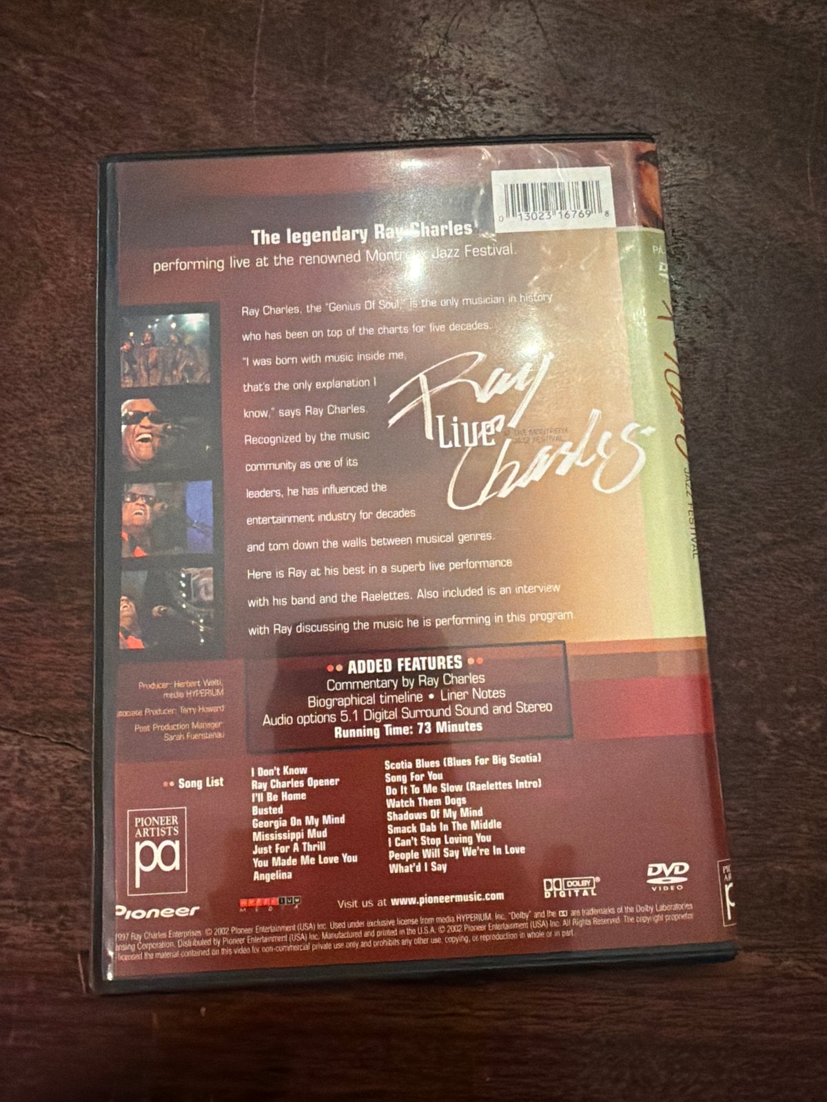Ray Charles Live at the Montreux Jazz Festival DVD, Alle leeftijden, Engels, Ophalen of Verzenden, Concert