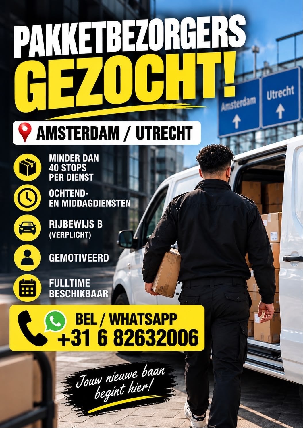 Pakketbezorgers gezocht: Amsterdam, Utrecht