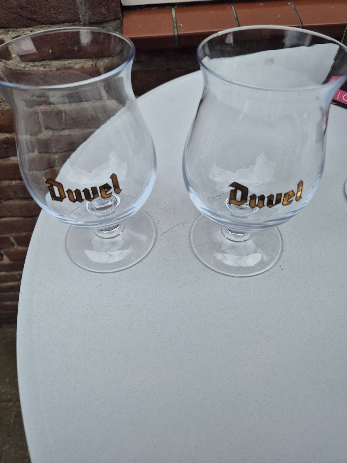 Duvel Speciaalbierglazen - Set van 2, Ophalen, Zo goed als nieuw, Glas