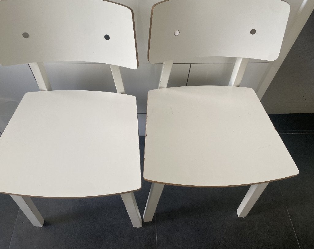 eetkamerstoel, Ophalen, Gebruikt, Twee, Wit