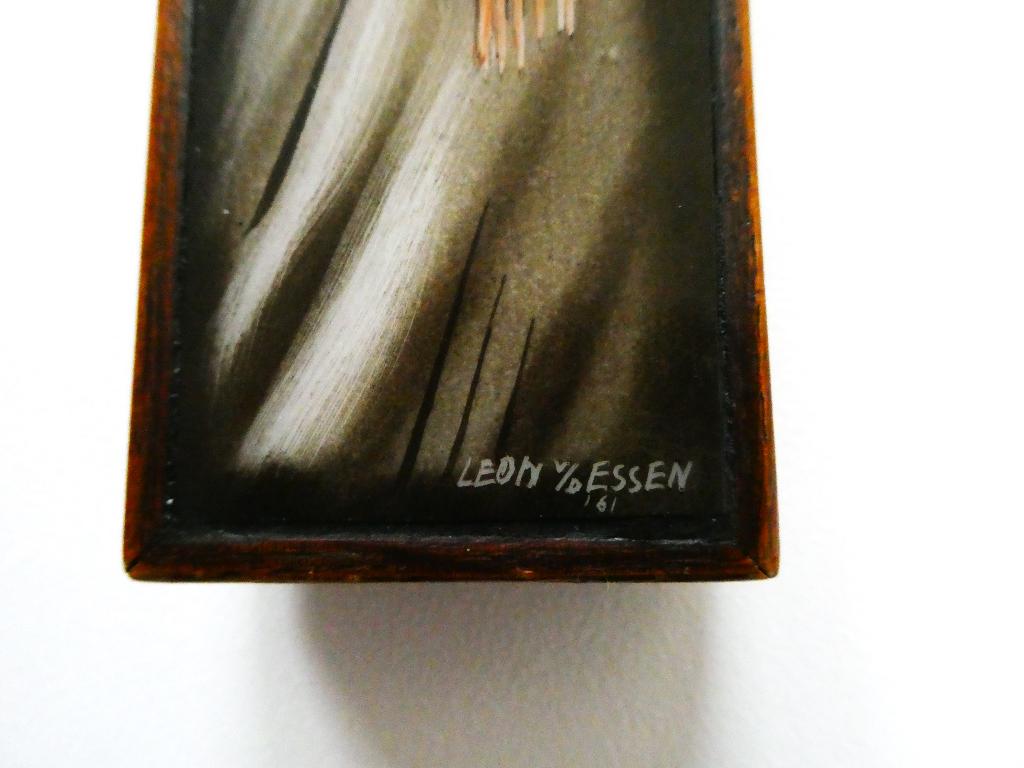 Opaline kruis Corpus Jezus Leon v/d Essen gebrandschilderd, Ophalen of Verzenden
