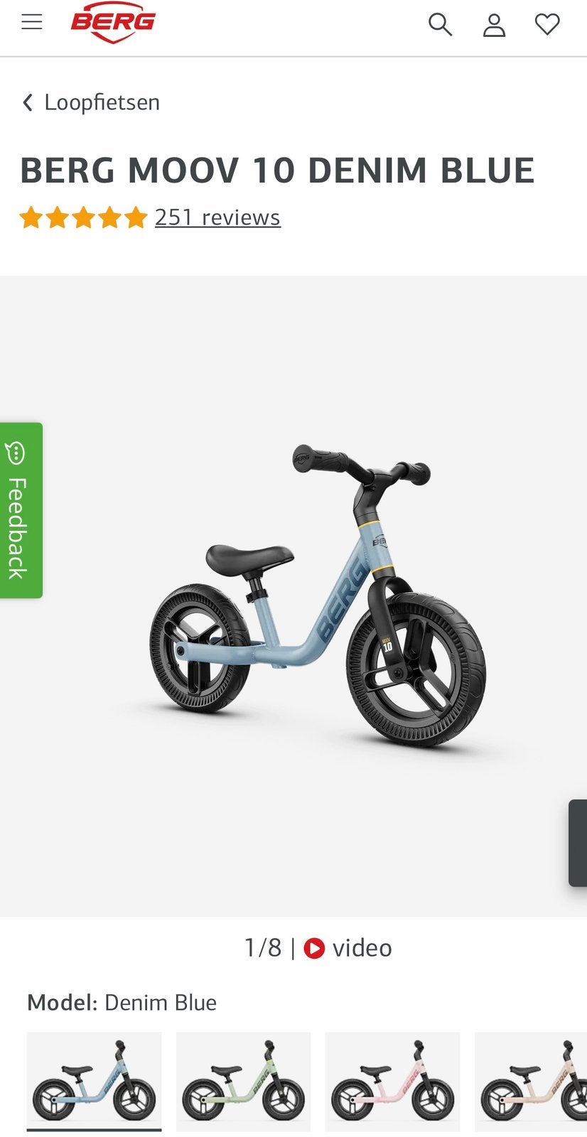 Fietsen BERG MOOV 10 DENIM BLUE, Ophalen of Verzenden, Nieuw, Verstelbare zitting
