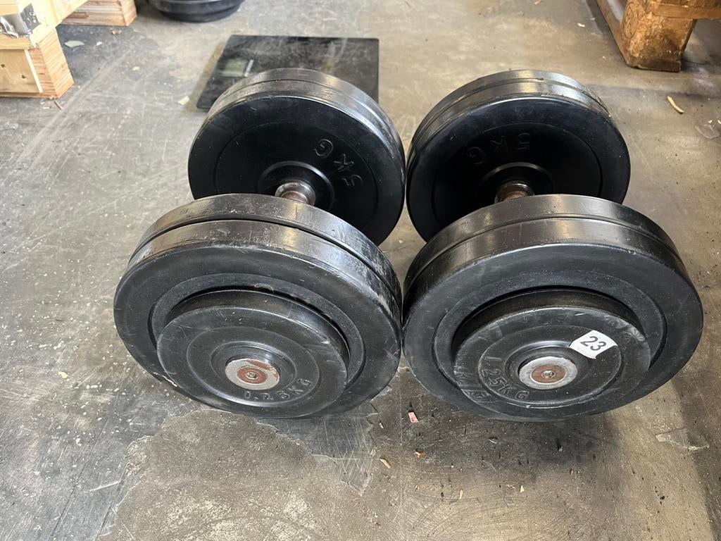 2 x 23 kg dumbbells dumbell Set  gewichten, Ophalen, Dumbbell, Gebruikt, 2 x 23 kg