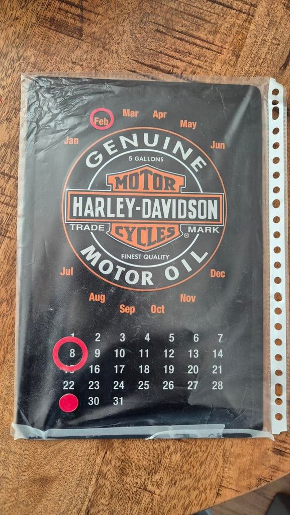 Harley Davidson eeuwig durende kalender., Verzamelen, Merken en Reclamevoorwerpen, Ophalen, Reclamebord